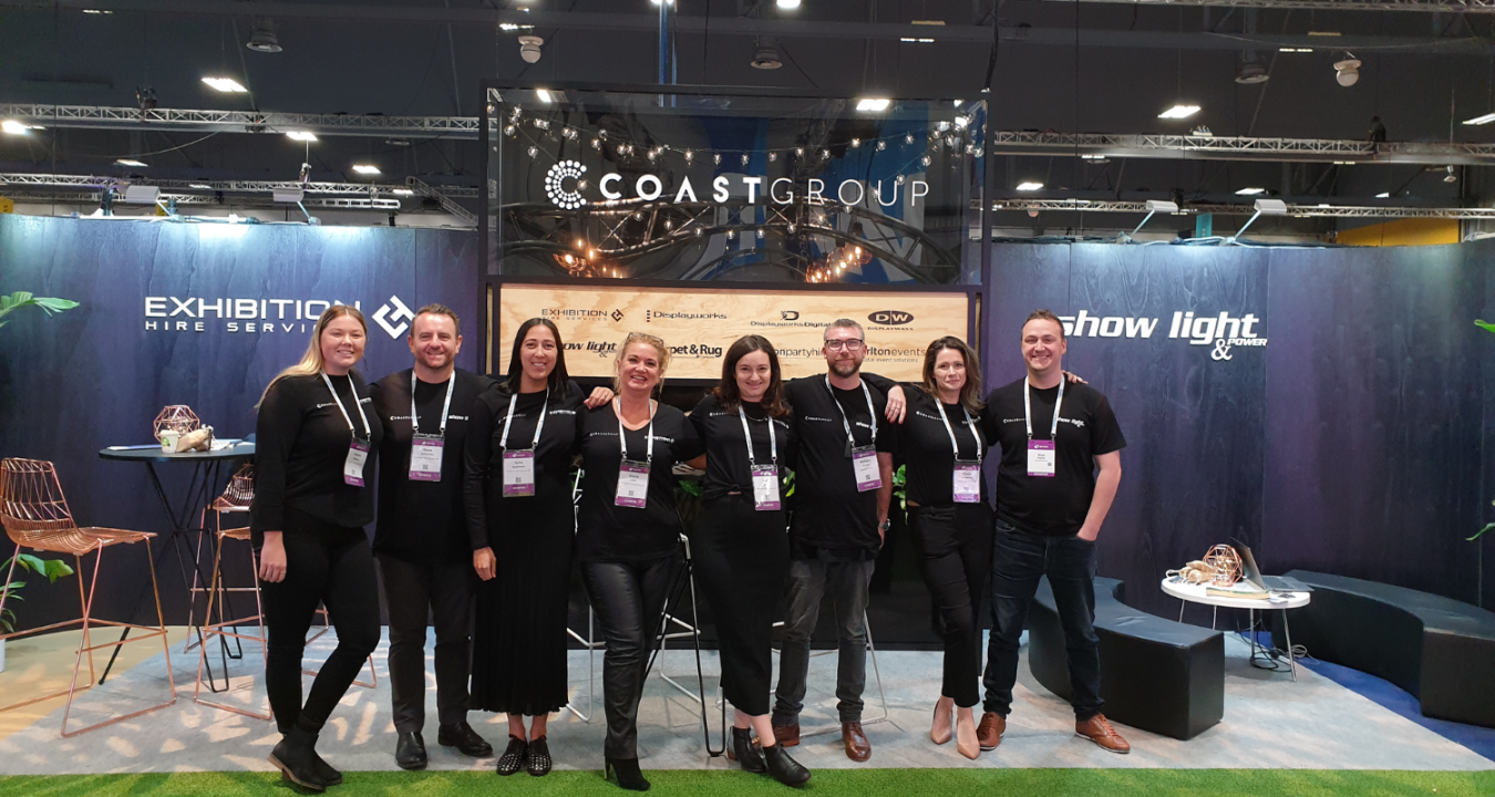 Group of exhibitors at an expo event