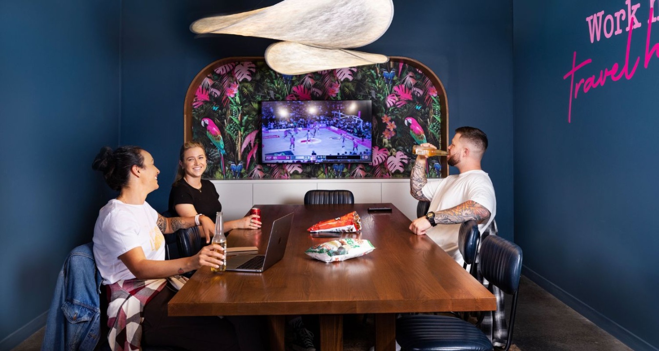 A group of people working in a co-working shared space at LyLo