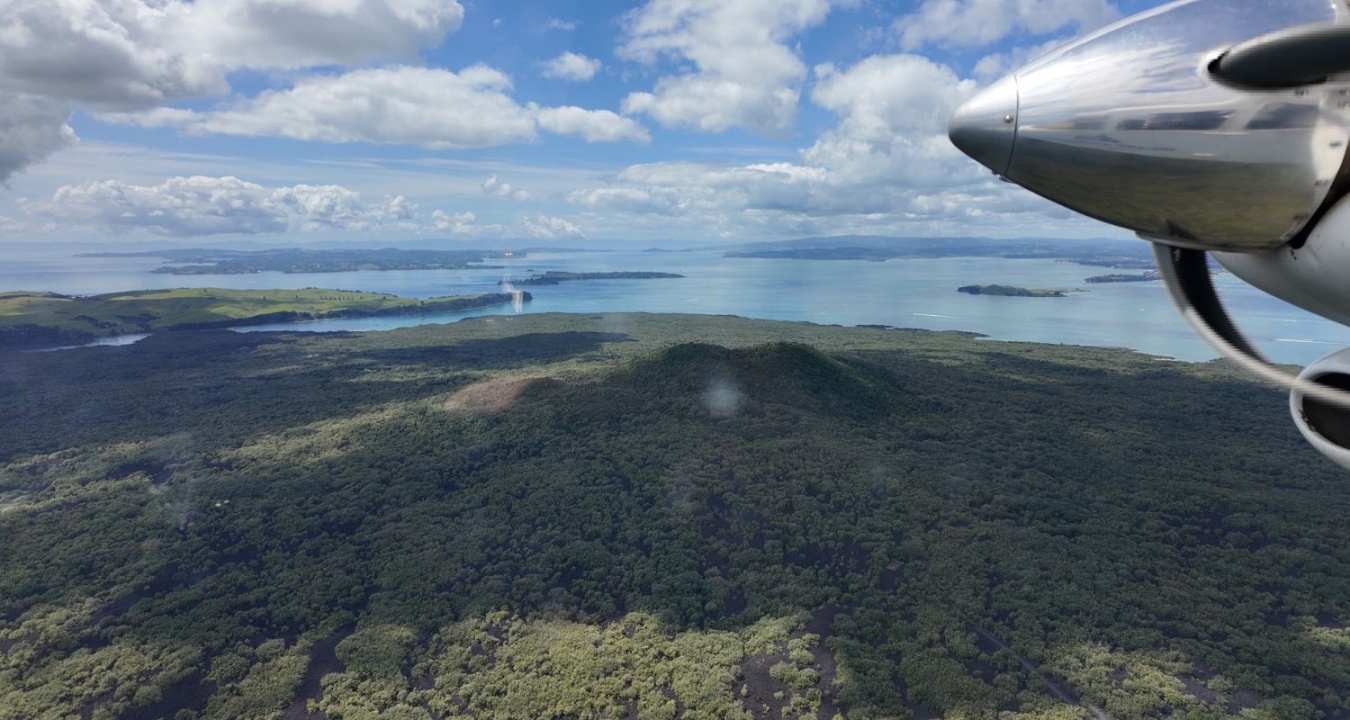 Flight over Hauraki Gulf