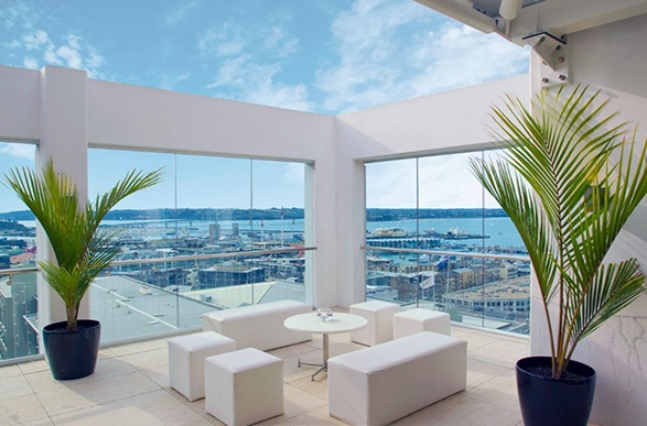 The amazing view for Rooftop Fridays at Rydges Auckland