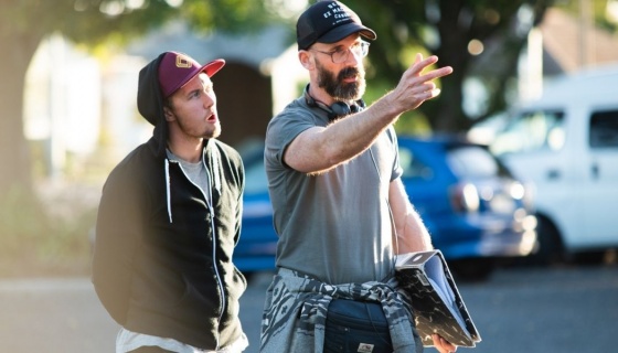 Two people on film set